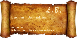 Leyrer Barnabás névjegykártya